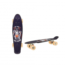 Детский скейт, пенни борд 22" SC20402 (RL7T) Skull, PU колеса, дека 56*15 cm Бежевый