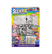 Ароматный набор для творчества "Забавные раскраски" Scentos 42558, маркеры, карандаши, раскраски