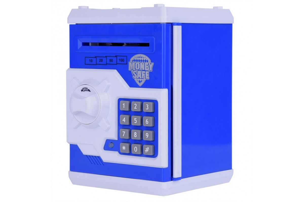 Детская копилка/сейф MK 3916 с купюроприемником Голубой
