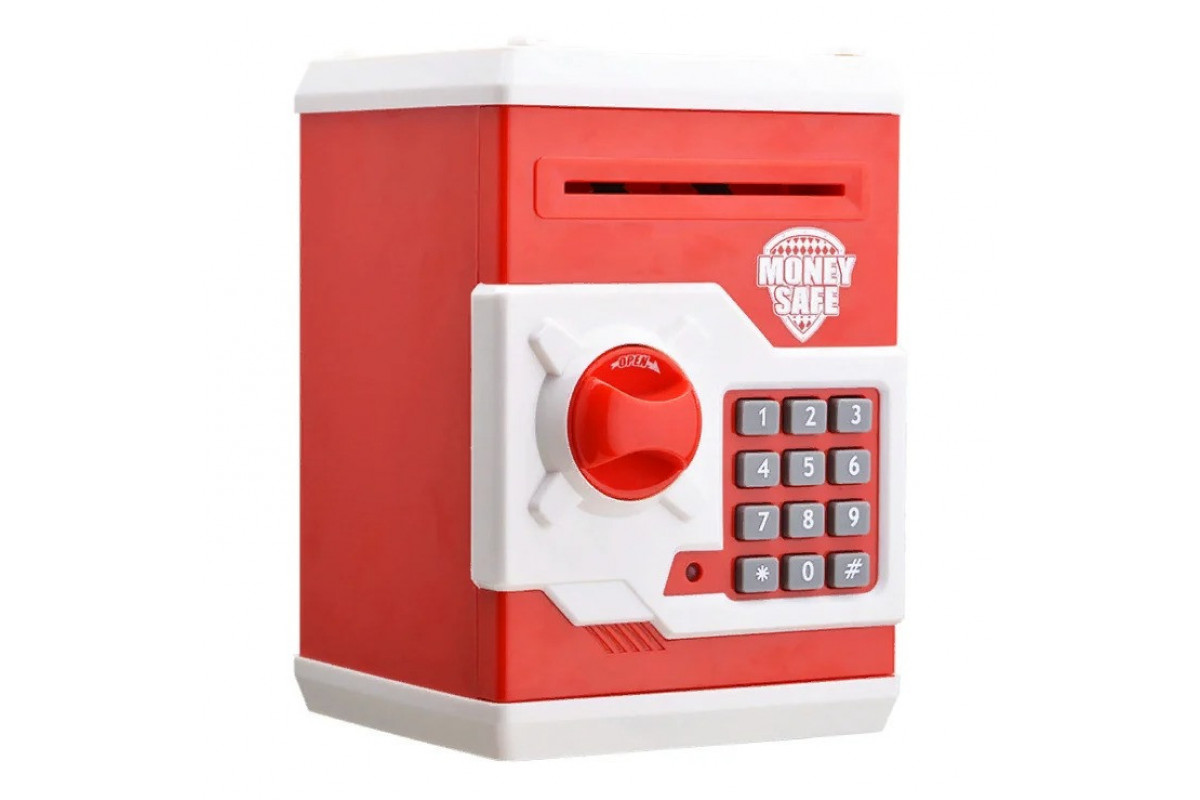 Детская копилка/сейф MK 3916 с купюроприемником Красный