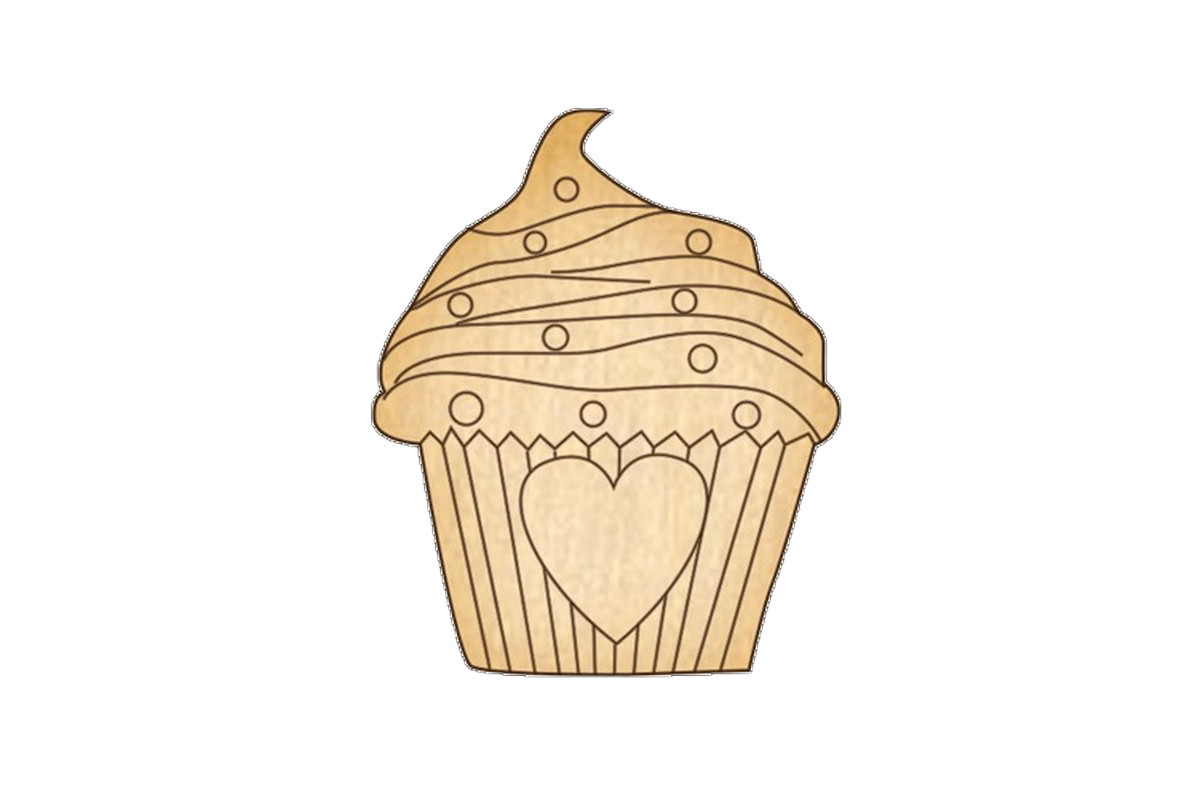 Заготовка броши для раскрашивания "Кекс с любовью" FDZB-052