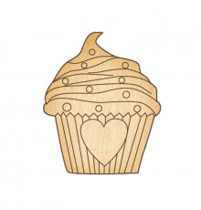 Заготовка броши для раскрашивания "Кекс с любовью" FDZB-052