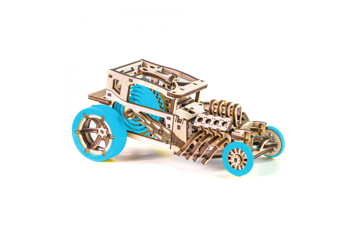 Дерев'яний конструктор "Hot Rod" Time for Machine T4M380303 Синій