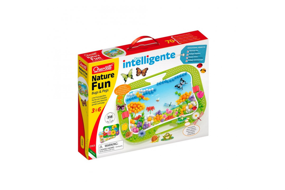 Творчий набір для занять мозаїкою Quercetti 0968-Q, 300 фішок, 16 фігурок, дошка