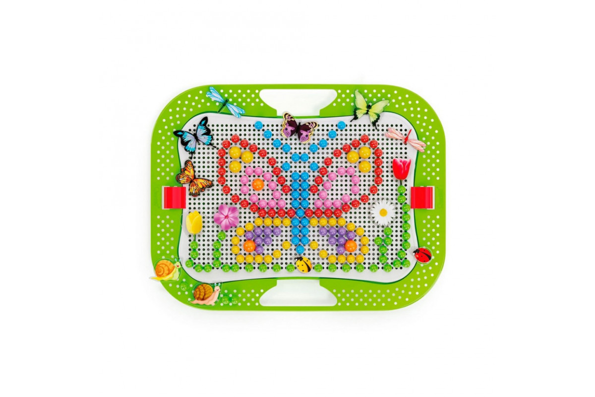 Творчий набір для занять мозаїкою Quercetti 0968-Q, 300 фішок, 16 фігурок, дошка