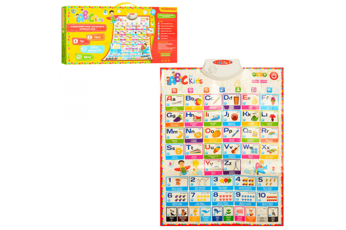 Интерактивный развивающий плакат 7031 ENG рус/англ языки