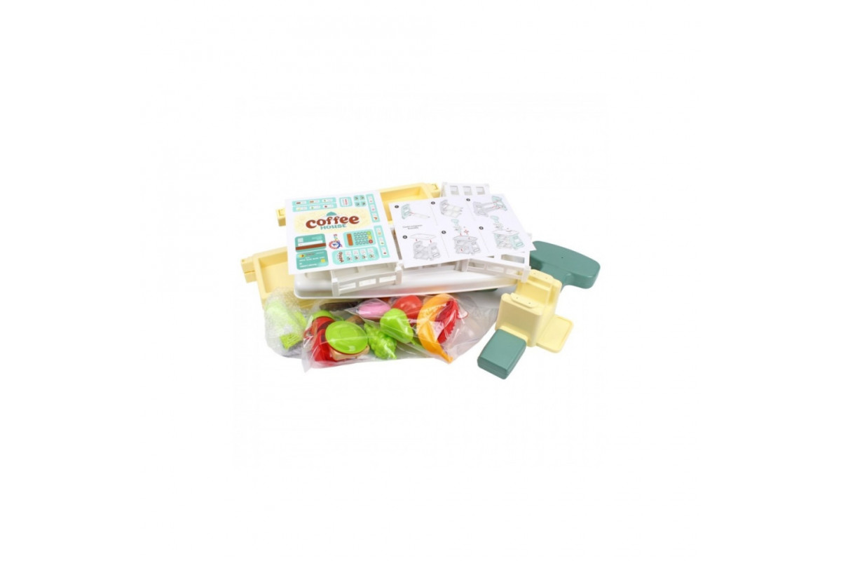 Ігровий дитячий набір "Кав'ярня" 9765TXK прилавок з полицями, іграшкові солодощі