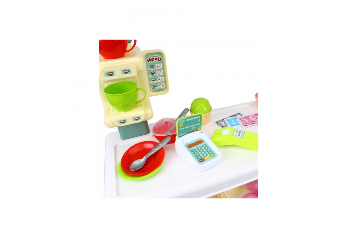Ігровий дитячий набір "Кав'ярня" 9765TXK прилавок з полицями, іграшкові солодощі