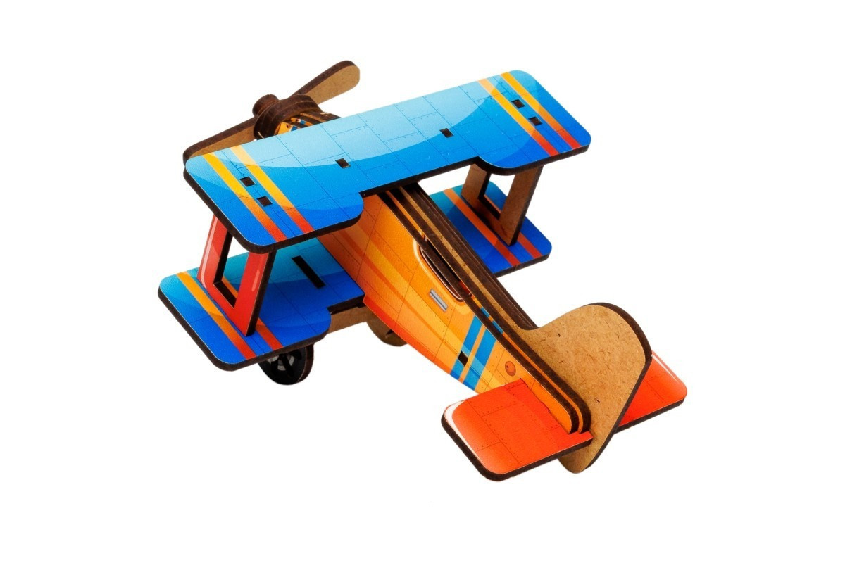 Дитячий дерев'яний 3D конструктор "Турбо планер" Puz-00959, 27 деталей