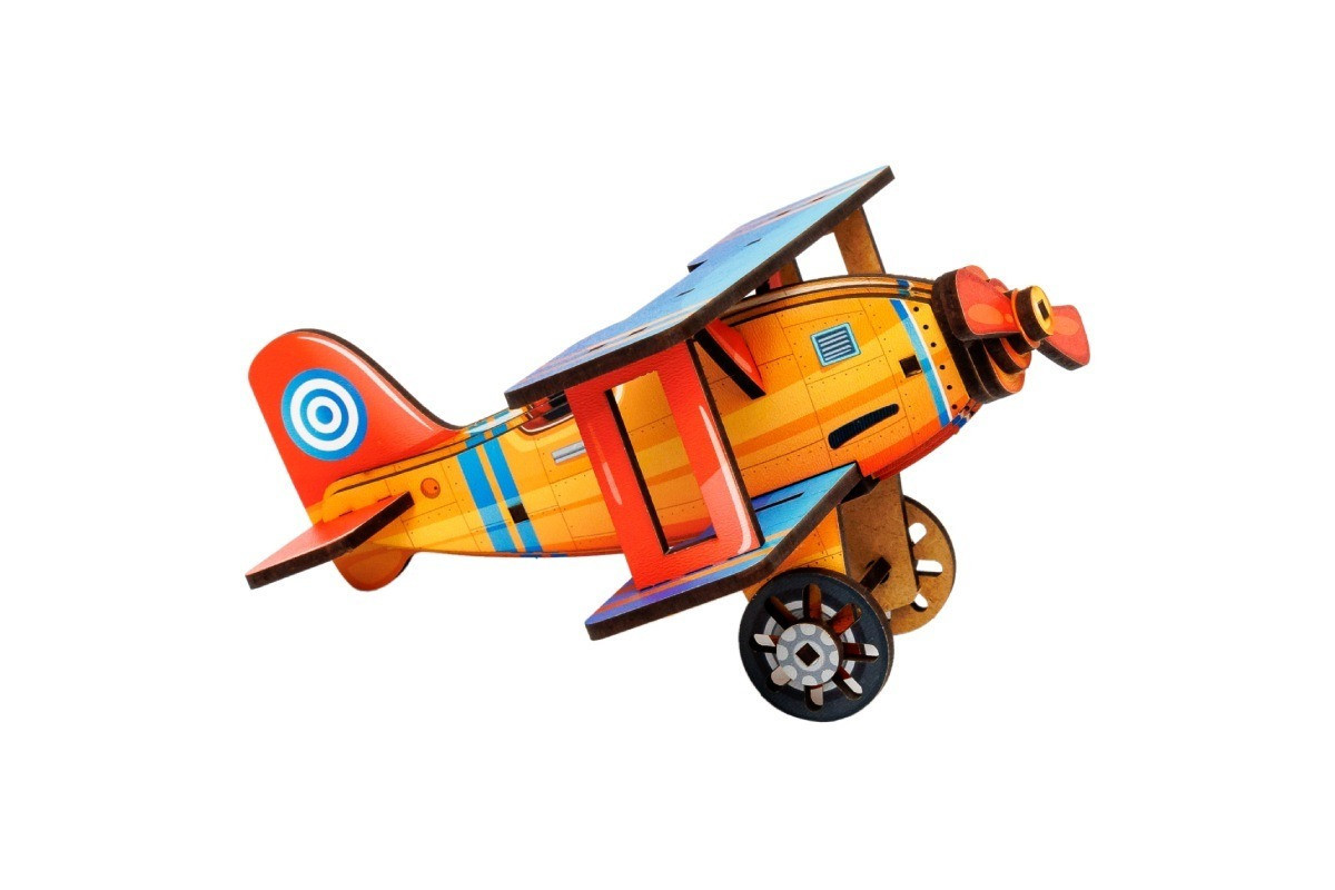 Дитячий дерев'яний 3D конструктор "Турбо планер" Puz-00959, 27 деталей