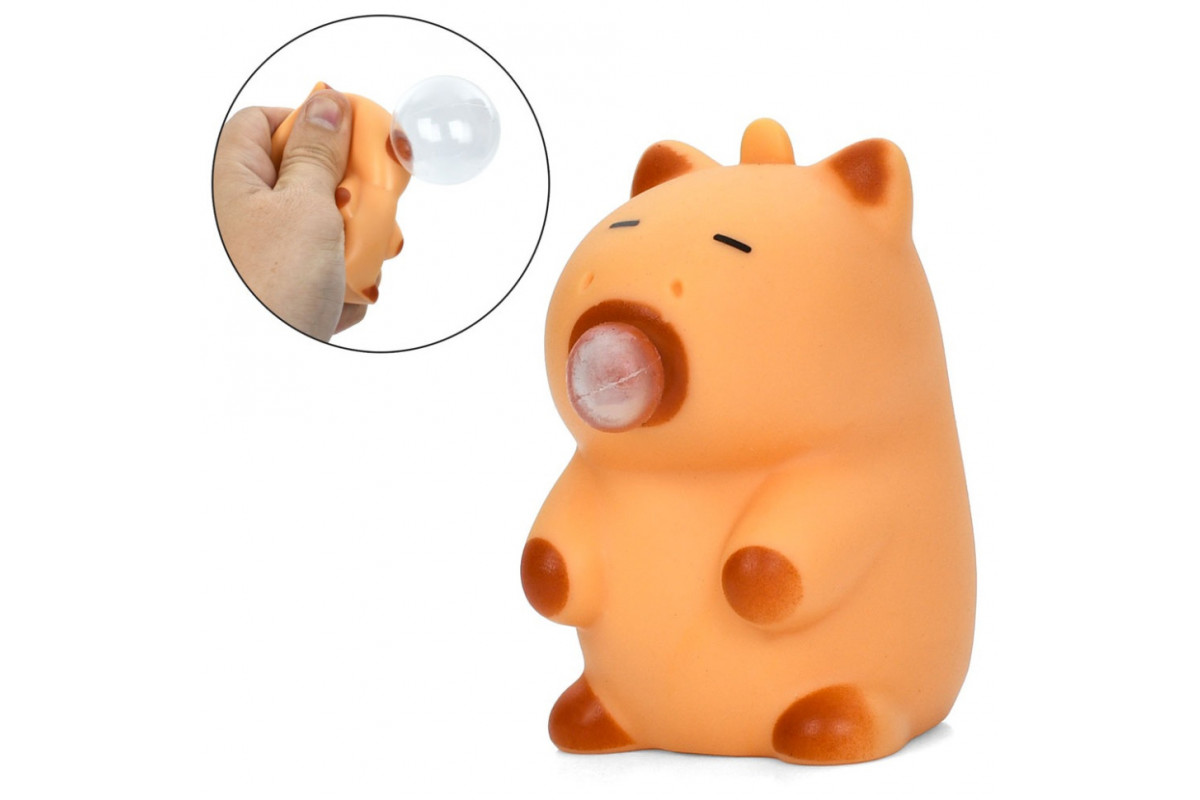 Детская игрушка-надувашка "Капибара с жвачкой" MS 4736, 7 см