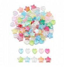 Декоративні намистинки для творчості Серця і Зірки Dom Busin УТ100031875 в упаковці 50 шт