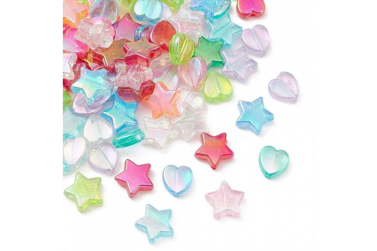 Декоративні намистинки для творчості Серця і Зірки Dom Busin УТ100031875 в упаковці 50 шт