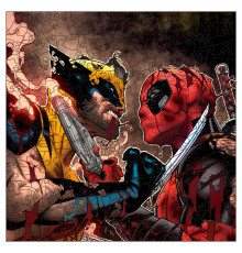 Фигурный пазл из дерева "Дэдпул и Росомаха" PZ012-A4C-AC размер А4, картонная коробка