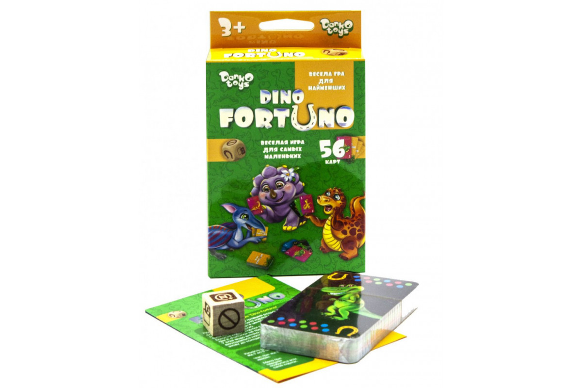 Дитяча розвиваюча настільна гра "Dino Fortuno" UF-05-01, 56 карток