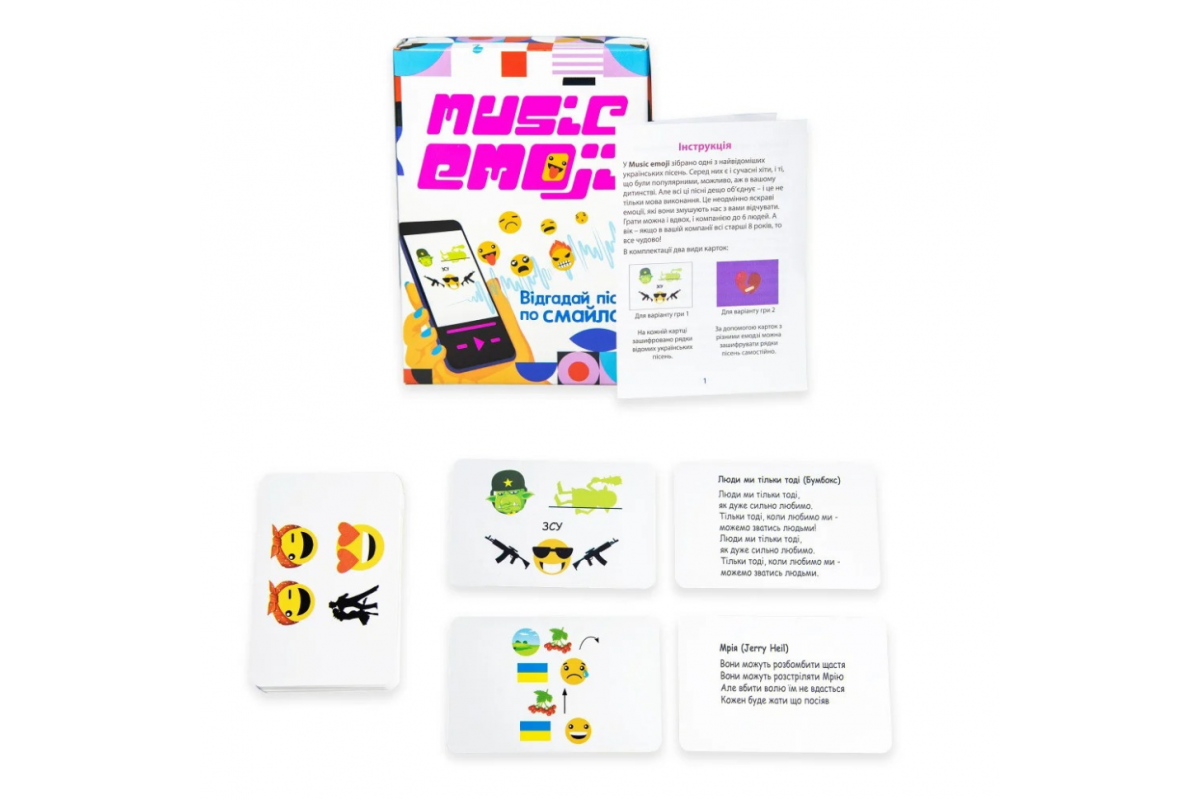 Настольная карточная игра "Music Emoji" Strateg 30249 на украинском языке