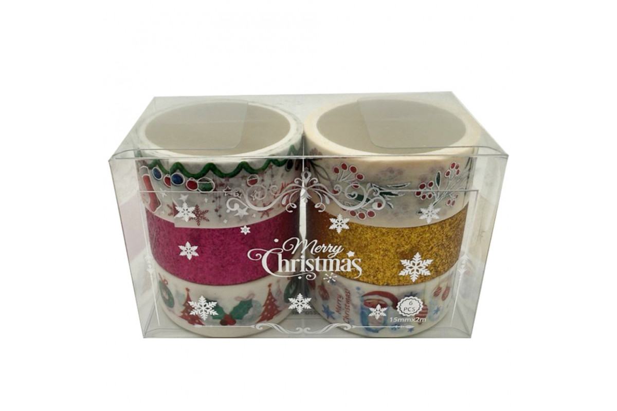 Набір декоративний скотч "Merry Christmas" XM-JD2273-3, 1,5 см x 2 м