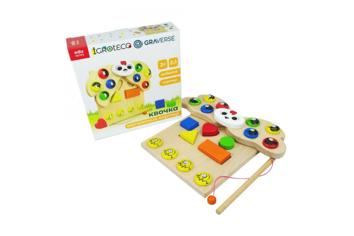 Деревянная развивающая игра "Магнитный сортер Квочка" 900637