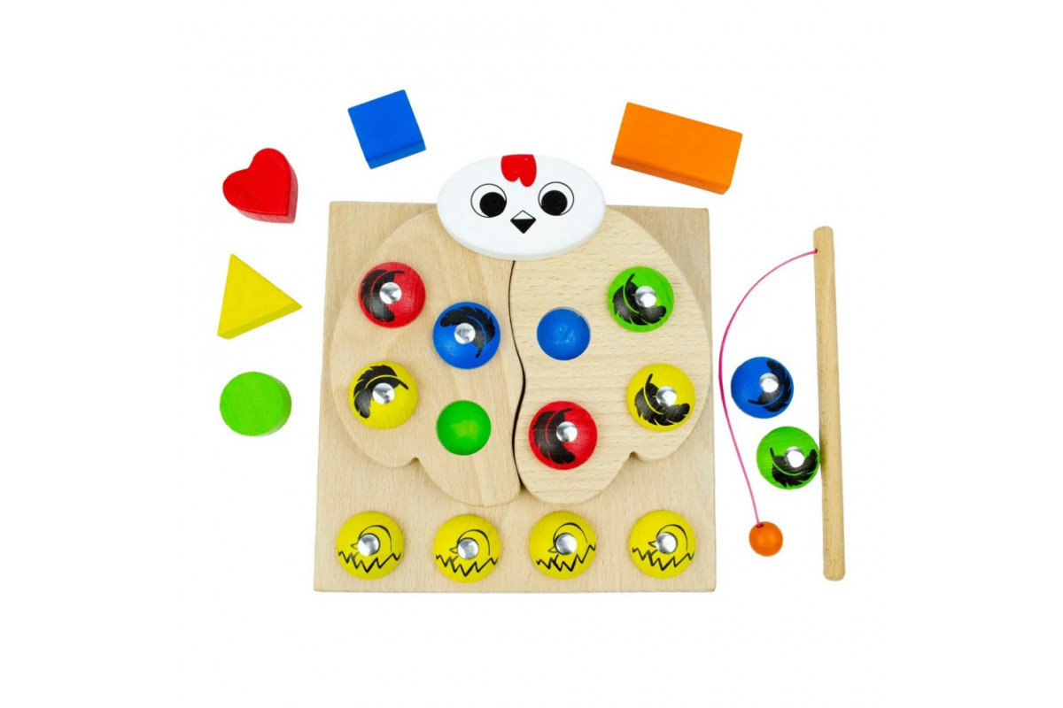 Деревянная развивающая игра "Магнитный сортер Квочка" 900637