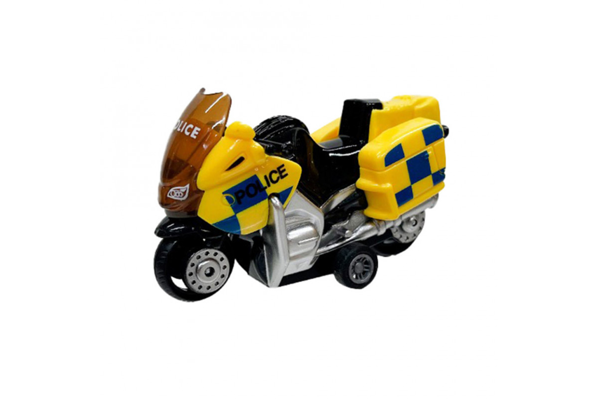 Мотоцикл детский "Police" AP7442 масштаб 1:64 из безопасных материалов Желтый