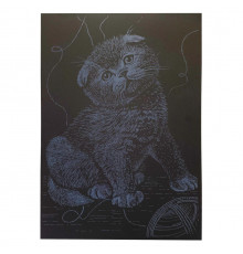 Гравюра А4 "Кот" ГрА4-18с эконом вариант в пакете 29,7х21 см