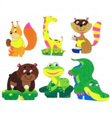 Набор фетровых фигурок на подставке "Веселые зверюшки" 180175