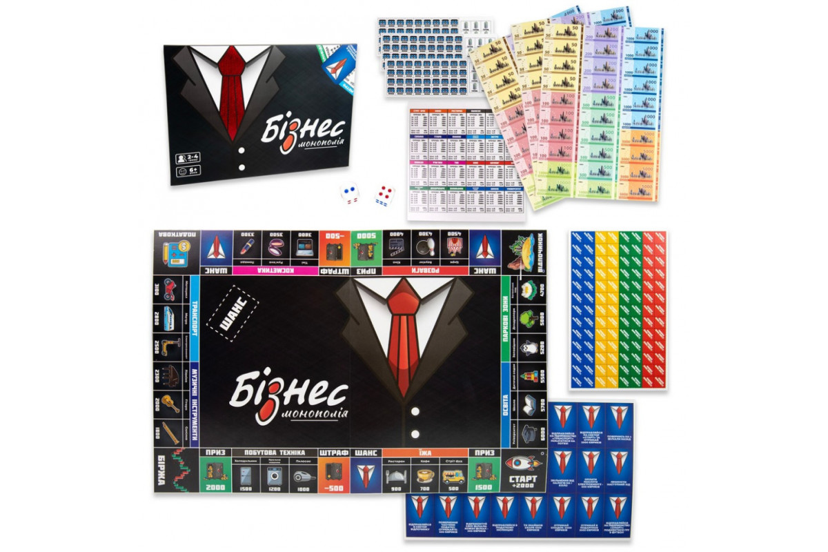 Настольная игра "Бизнес Монополия" 30372 игровое поле, фишки, кубики