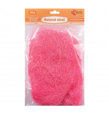 Декоративный наполнитель Сизаль 742785 натуральный, 30 грамм, розовый