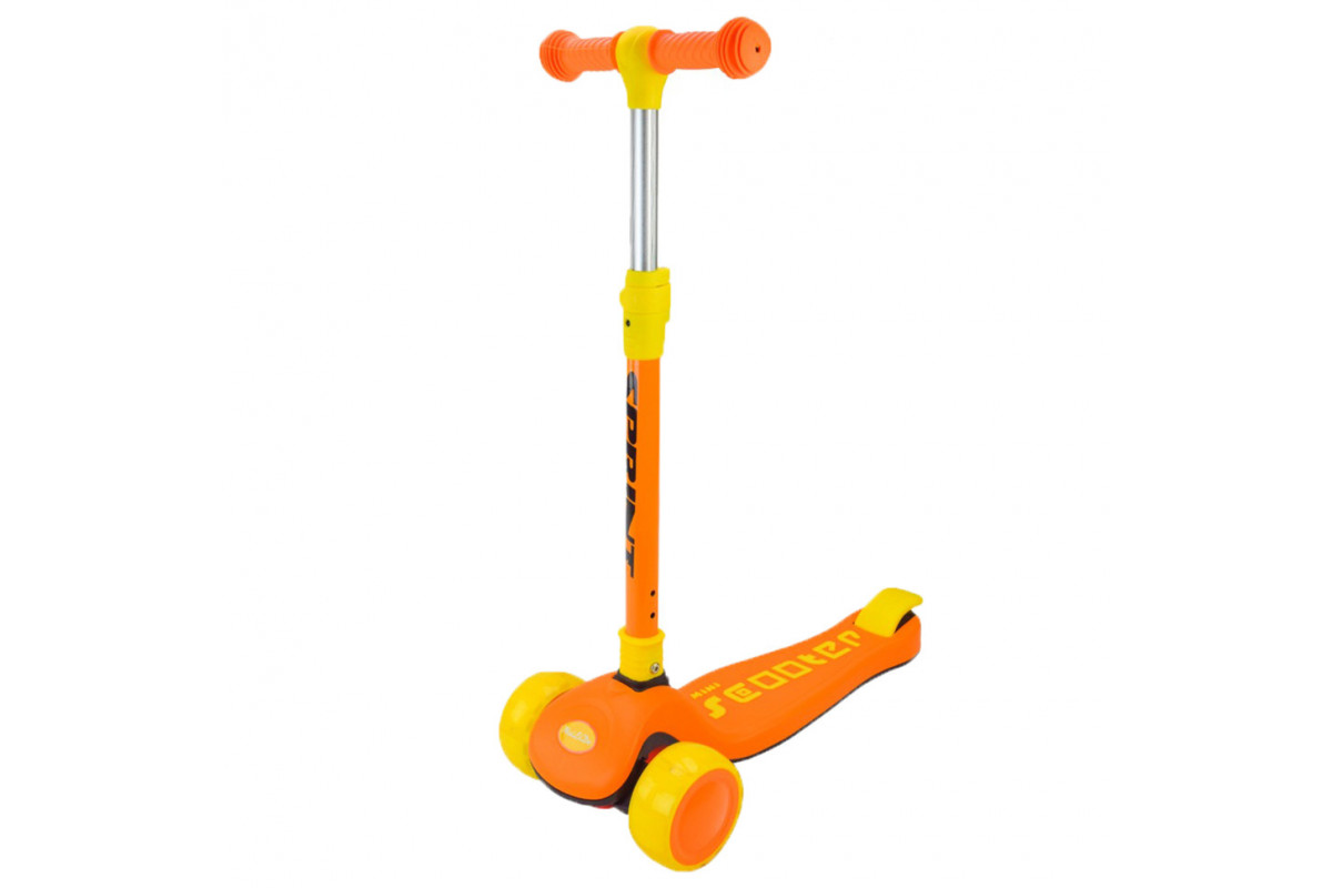 Самокат детский 3-х колесный Mini Scooter SC2420(Orange) светящиеся колеса, оранжевый