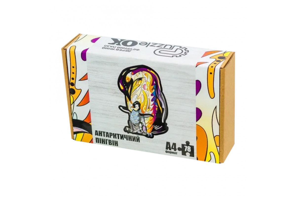 Фігурний дерев'яний пазл A4 Антарктичний пінгвін PuzA4-00756, 78 деталей