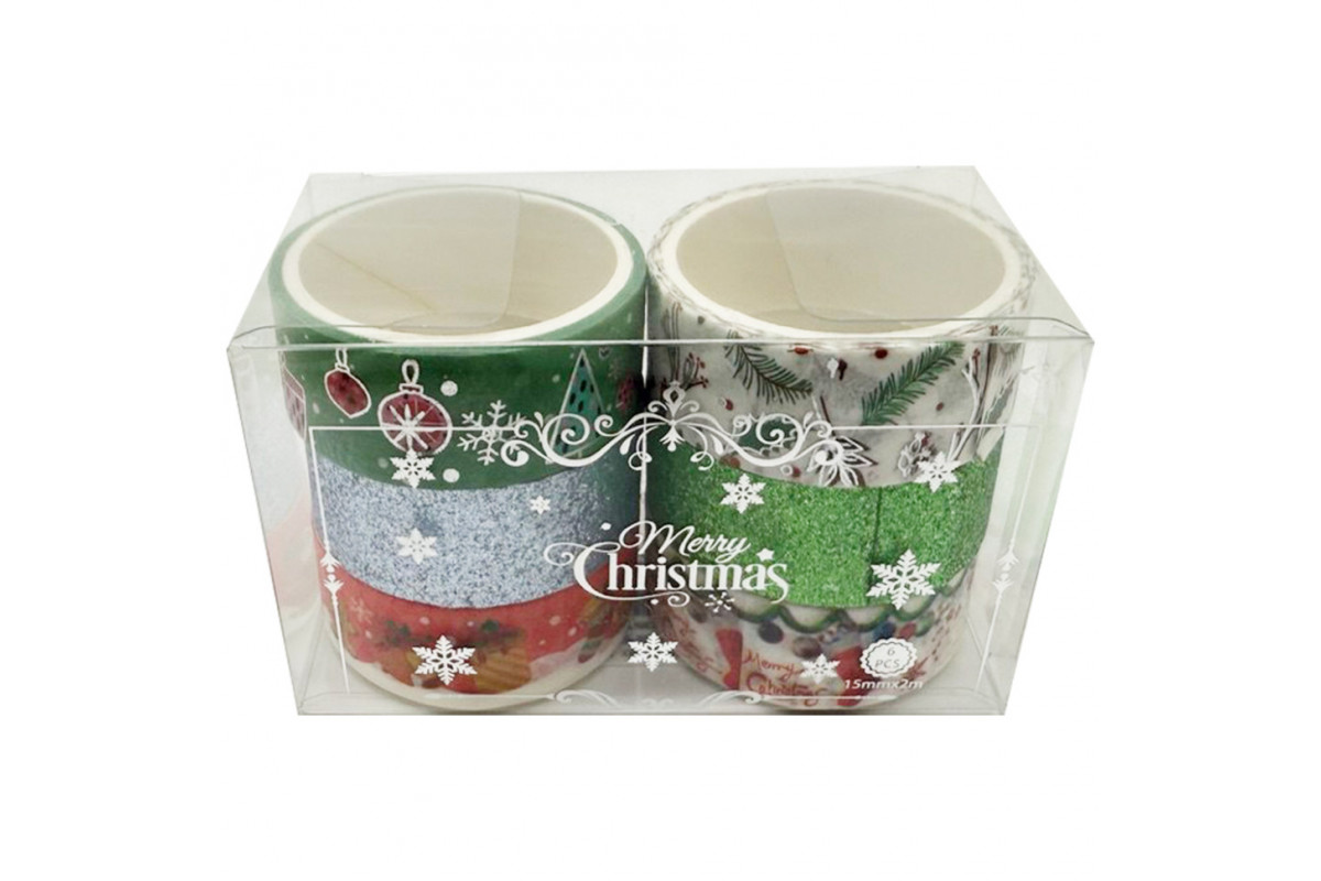 Набір декоративний скотч "Merry Christmas" XM-JD2273-4, 1,5 см x 2 м