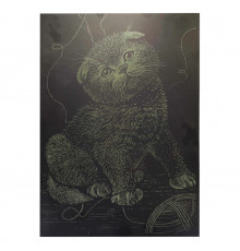 Гравюра А4 "Кот" ГрА4-18з эконом вариант в пакете 29,7х21 см