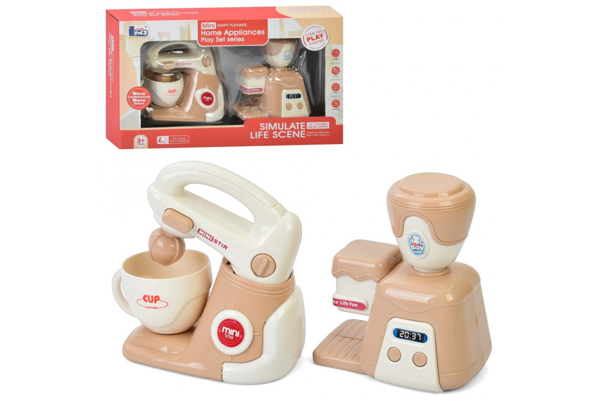 Дитяча побутова техніка "Міксер-Кавоварка" E05 механічний обертовий віночок