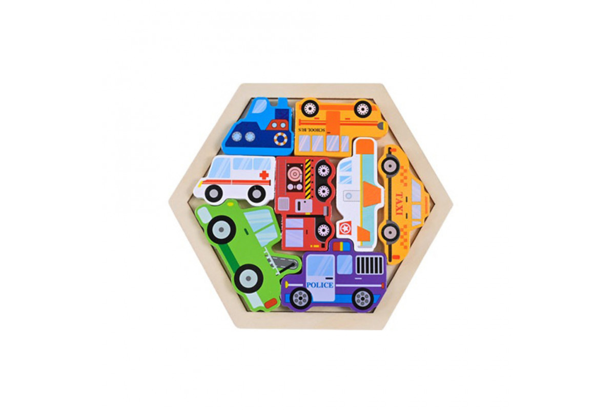 Детский деревянный пазл вкладыш "Городской транспорт" C9441-8