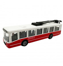 Детский инерционный троллейбус DD2813AC(Red) открываются двери