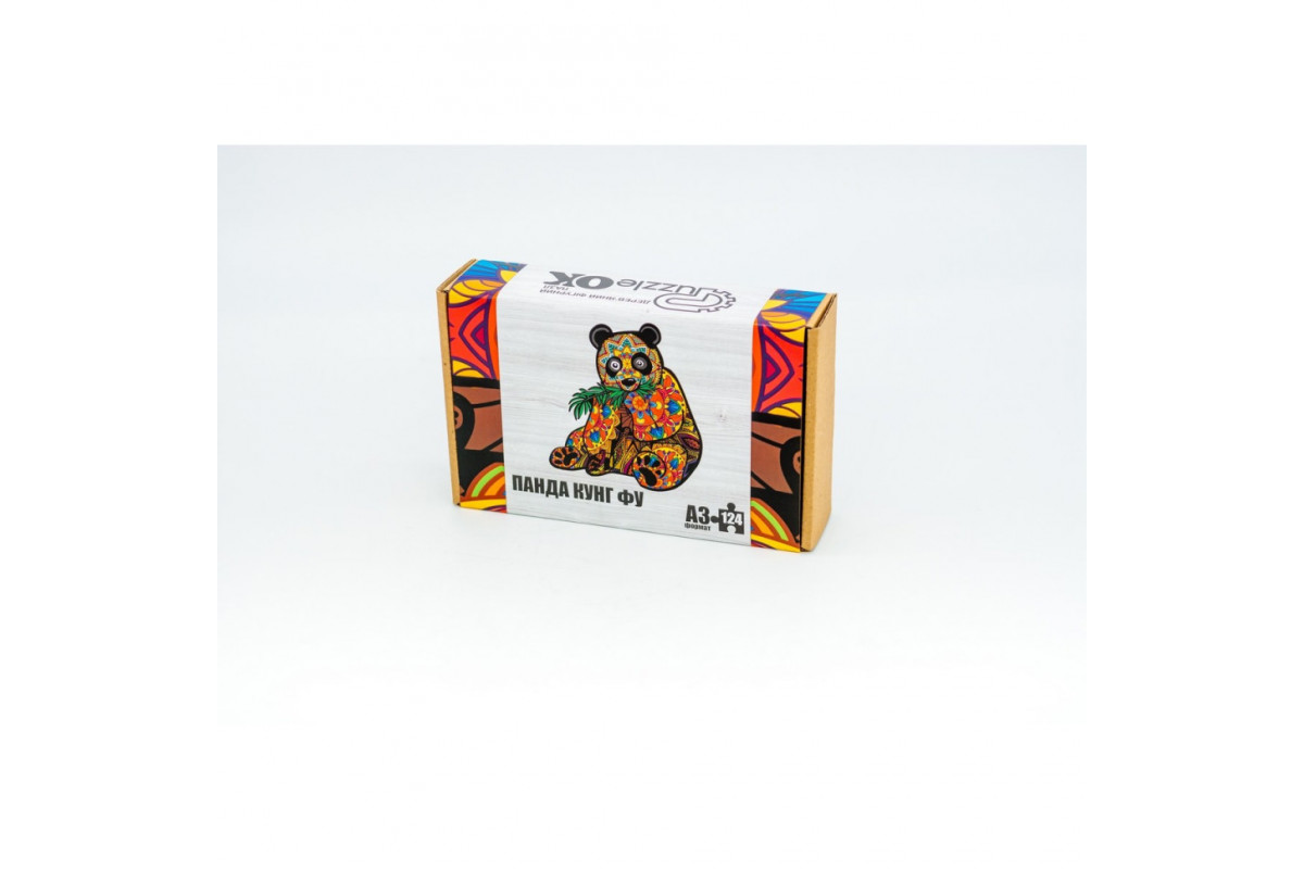 Фигурный деревянный пазл A3 "Кунг-фу Панда" PuzA3-01211, 124 элемента