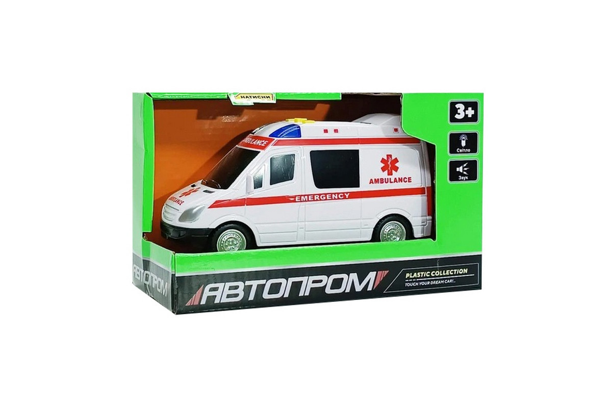 Детская автомодель "Скорая помощь" 7994, 17х7 см, звуковые и световые эффекты