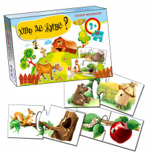 Детская игра-пазл "Кто где живет?" MKM0310, 24 пазла