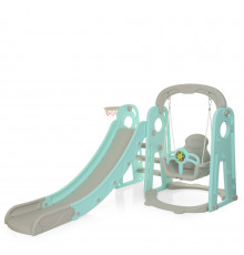 Детская горка-качель YG2020-1-4 пластик, с баскетбольным кольцом