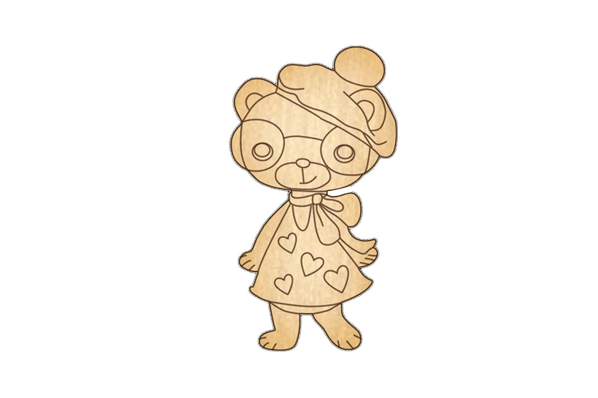 Заготовка броши для раскрашивания "Медвежонок-4" FDZB-041