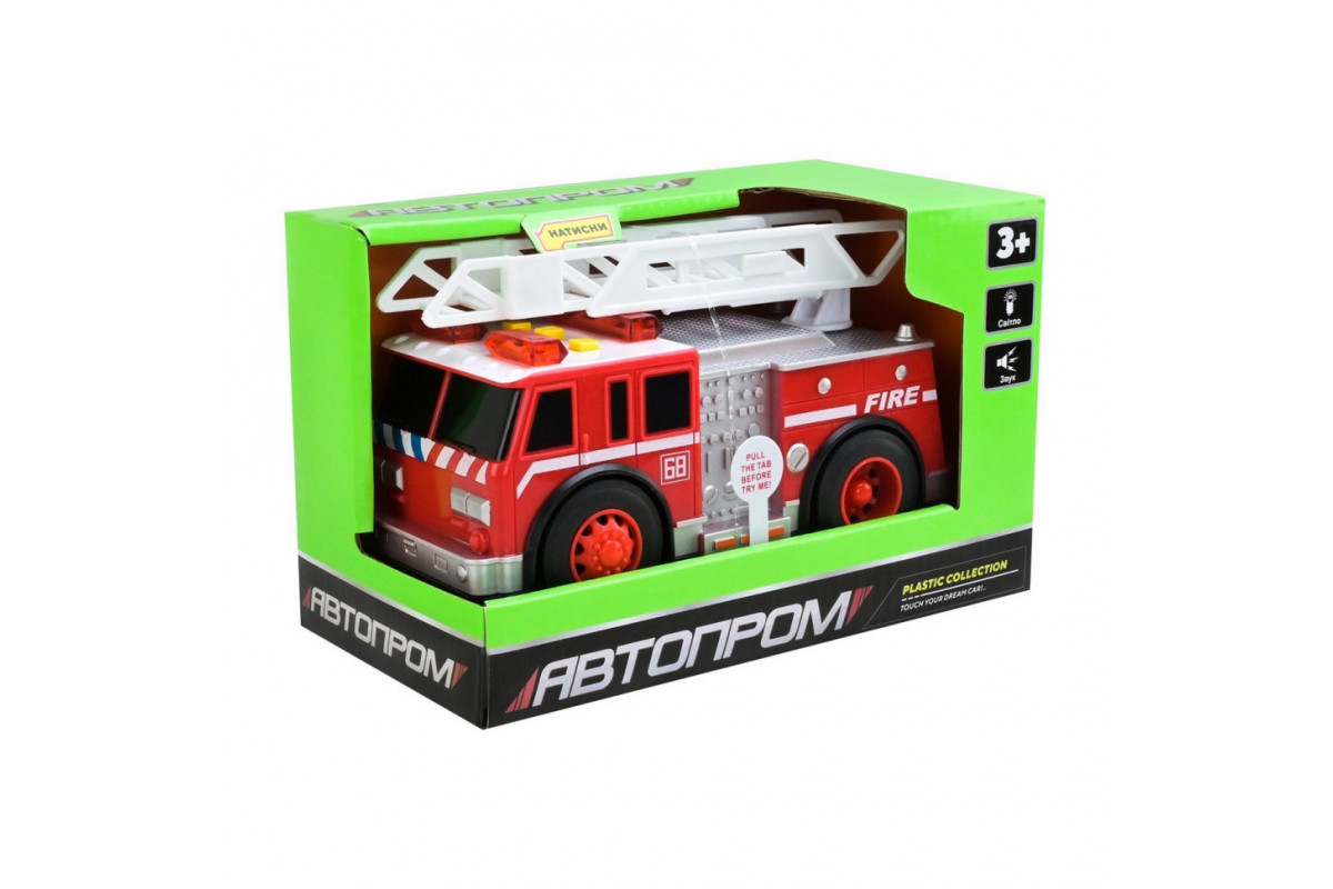 Детская автомодель "Пожарная служба" 7992, 19 см, звуковые и световые эффекты