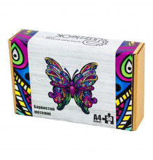 Фигурный деревянный пазл A4 Красочная Бабочка PuzA4-01723, 60 деталей