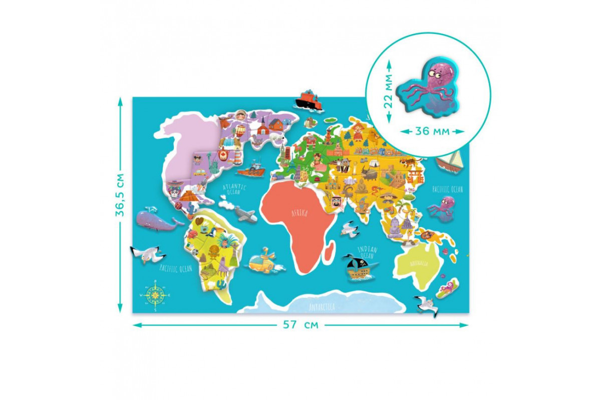 Розвиваюча магнітна гра "Карта планети" DoDo 200201