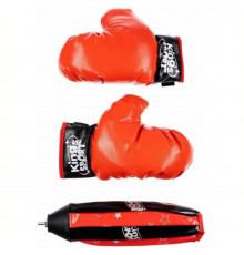 Боксерский набор BB114 надувная груша, 20 см, на стойке 80-110 см