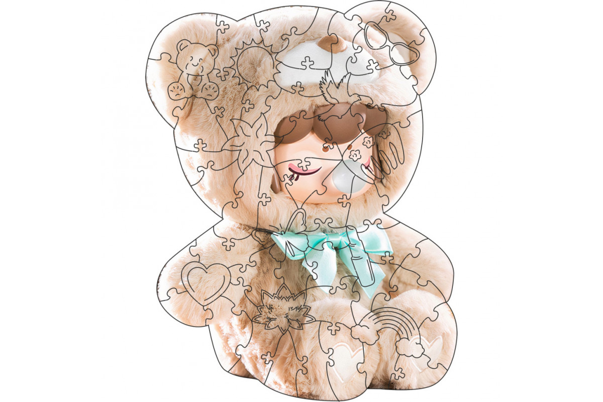 Фигурный пазл из дерева "Нэнси" PZ015-A4C-AC размер А4, картонная коробка