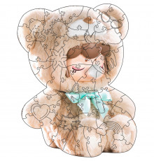 Фигурный пазл из дерева "Нэнси" PZ015-A4C-AC размер А4, картонная коробка