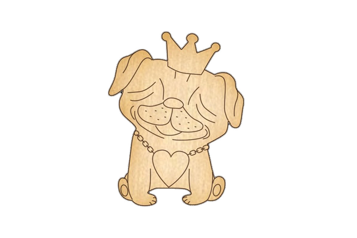 Заготовка брошки для розфарбовування "Закохана собачка-4" FDZB-046