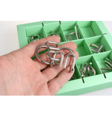 Набор головоломок Metall Puzzles green Eureka 3D Puzzle 473357, 10 головоломок