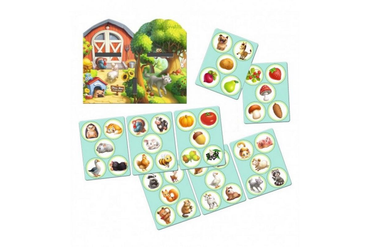 Деревянная настольная игра "Дикие и домашние животные" Ubumblebees (ПСФ021) PSF021 сортер-комодик