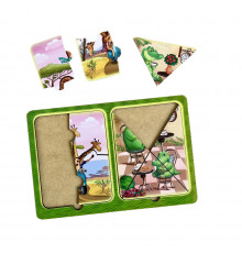 Деревянный пазл-вкладыш "Жирафы и крокодилы" Ubumblebees (ПСД185) PSD185 в рамке